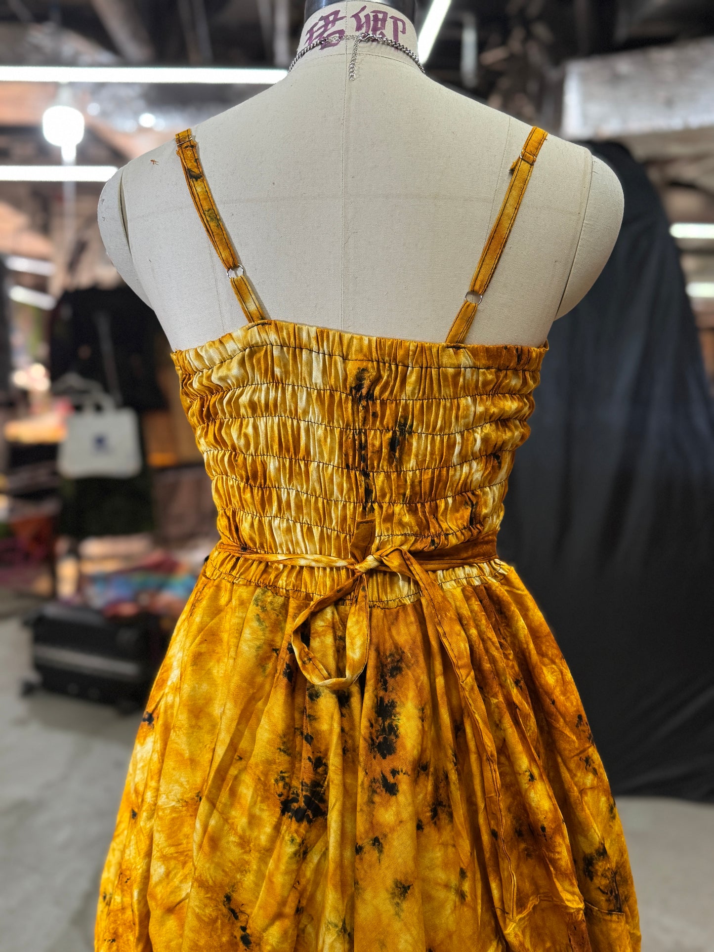 Handmade Plant Dyeing-Witch Cake Skirt Set-Golden