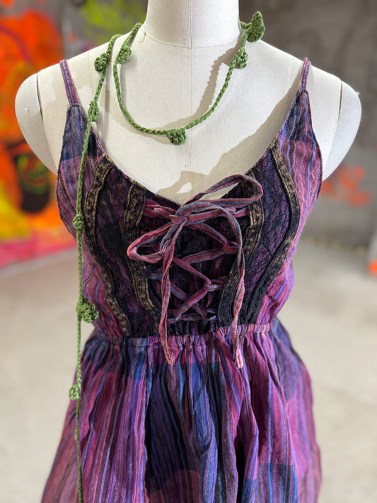 Handmade plant dyeing-Forest Elf Skirt Set-Purple