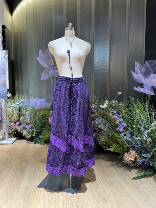 Handmade Plant Dyeing-Witch Cake Skirt Set-Purple